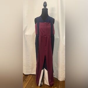 Daily Practice by Anthropologie Burgundy and Navy Jumpsuit